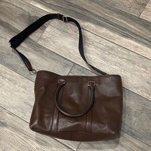 Coach Dark Brown Leather Messenger Bag